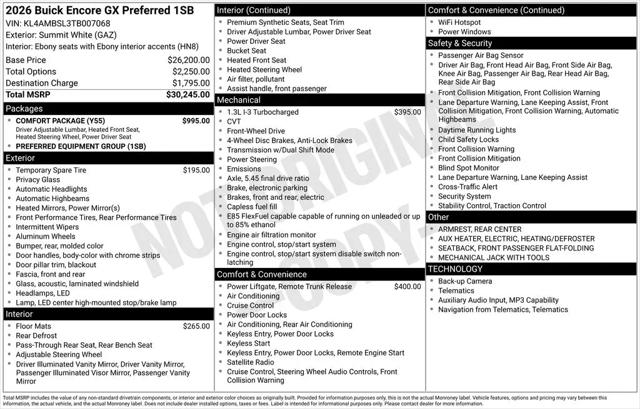 2026 Buick Encore GX Preferred FWD