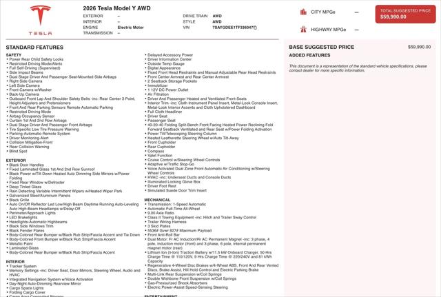 2026 Tesla Model Y Premium All-Wheel Drive