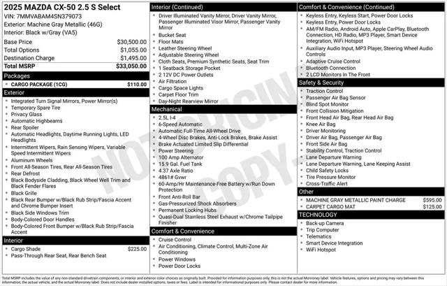 2025 Mazda CX-50 2.5 S Select Package