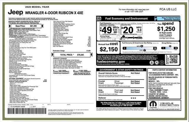 2025 Jeep Wrangler 4xe Rubicon X 4xe