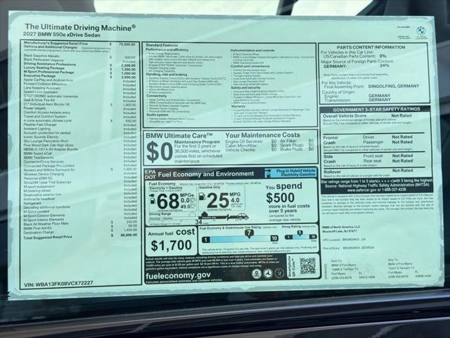 2027 BMW 5 Series 550e xDrive