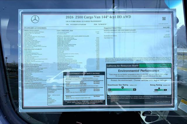 2026 Mercedes-Benz Sprinter 2500 Standard Roof 4-Cyl Diesel HO