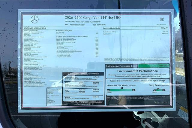 2026 Mercedes-Benz Sprinter 2500 Standard Roof 4-Cyl Diesel HO