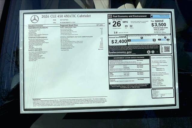 2026 Mercedes-Benz CL CLE 450