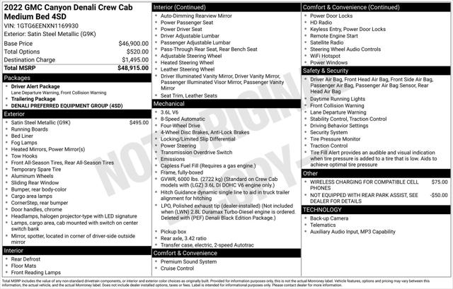 2022 GMC Canyon 4WD Crew Cab Short Box Denali