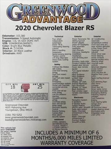 2020 Chevrolet Blazer AWD RS
