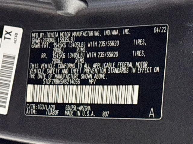 2022 Toyota Highlander Platinum