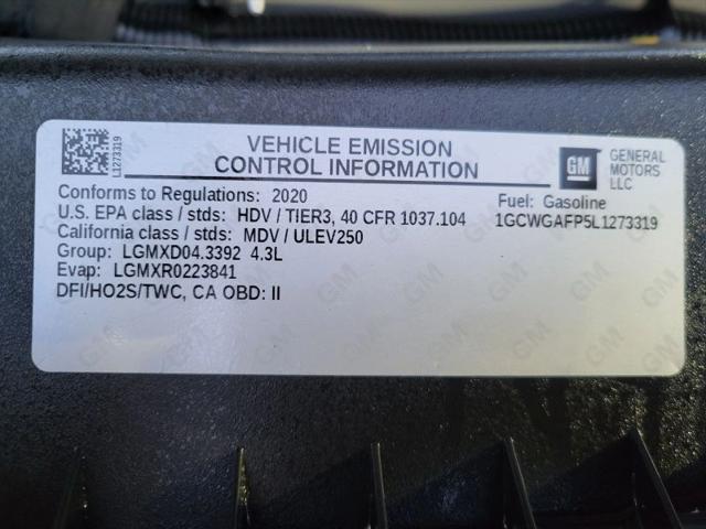 2020 Chevrolet Express Cargo Van RWD 2500 Regular Wheelbase WT