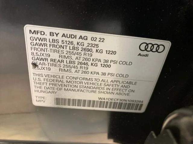 2022 Audi Q3 Premium 45 TFSI S line quattro Tiptronic