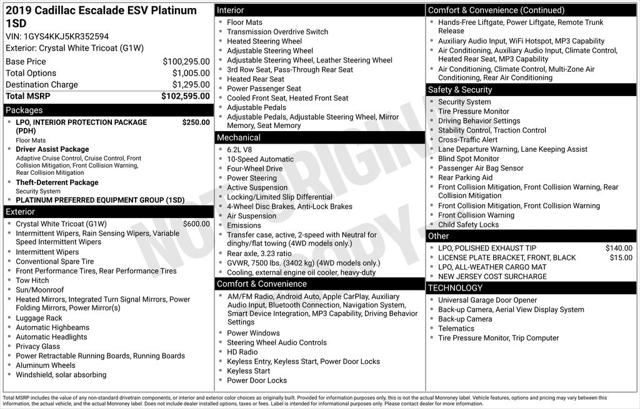 2019 Cadillac Escalade ESV Platinum