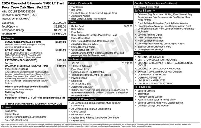 2024 Chevrolet Silverado 1500 4WD Crew Cab Short Bed LT Trail Boss
