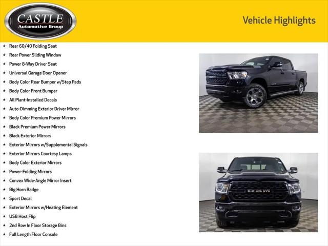 2022 Ram 1500 Big Horn Crew Cab 4x4 5'7" Box