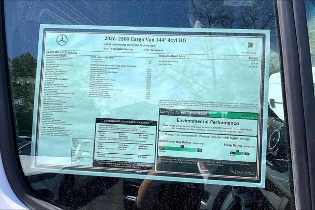 2026 Mercedes-Benz Sprinter 2500 Standard Roof 4-Cyl Diesel HO