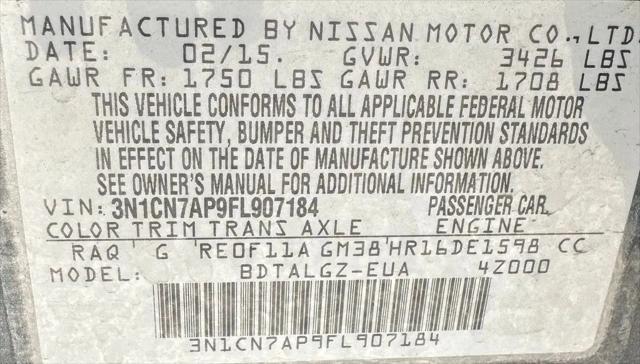 2015 Nissan Versa 1.6 SL