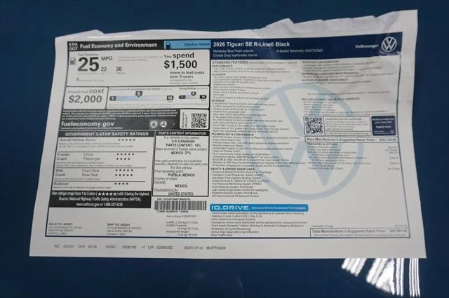 2026 Volkswagen Tiguan SE R-Line Black