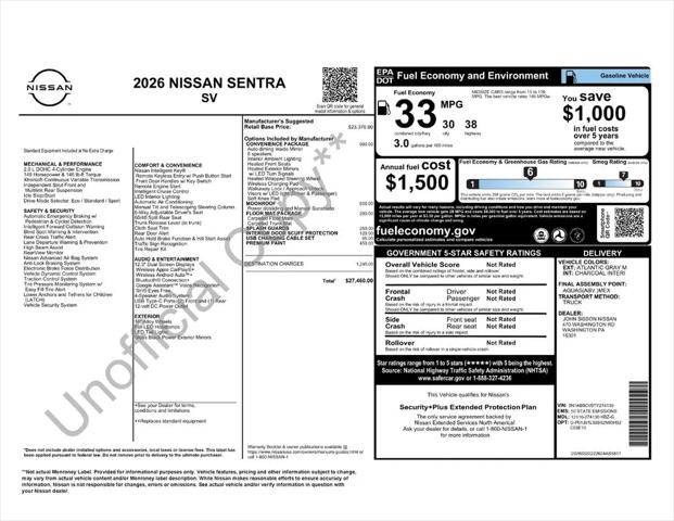 2026 Nissan Sentra SV