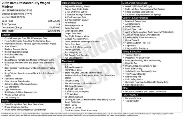 2022 Ram ProMaster City Cargo Van Cargo Van