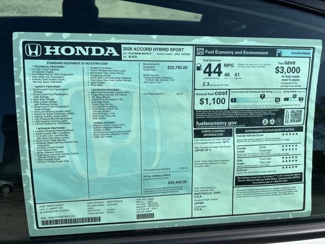 2026 Honda Accord Sedan Sport