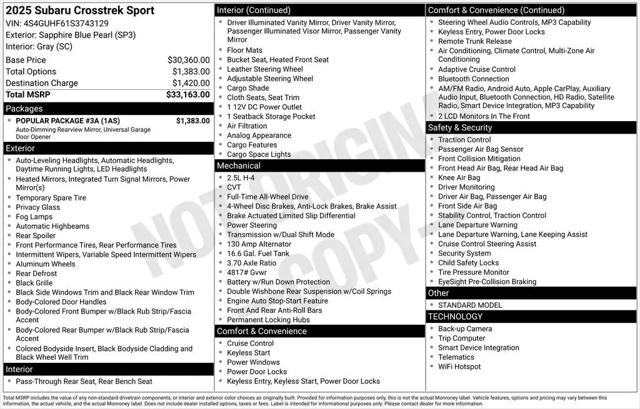 2025 Subaru Crosstrek Sport