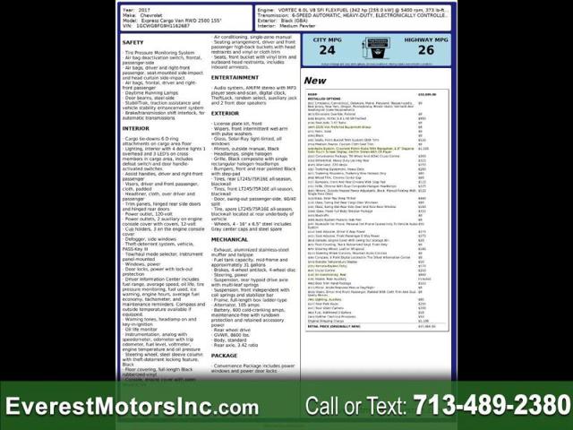 2017 Chevrolet Express Work Van for sale in Houston, TX