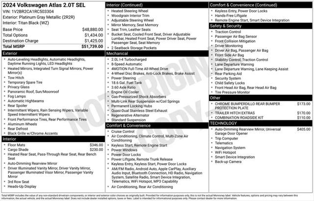 2024 Volkswagen Atlas 2.0T SEL