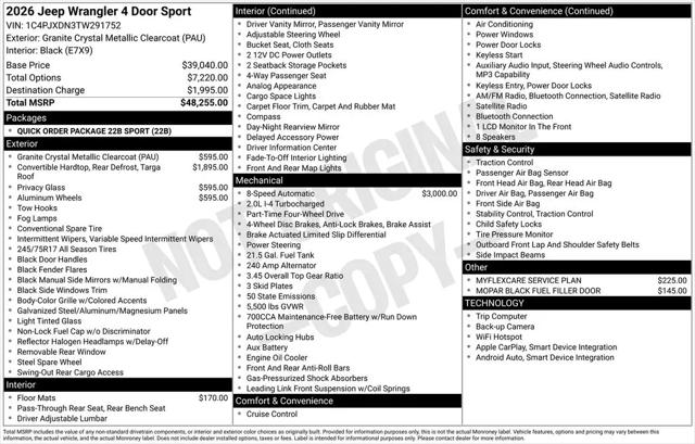 2026 Jeep Wrangler Sport