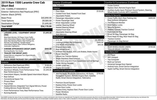 2019 Ram 1500 Laramie Crew Cab 4x2 5'7" Box