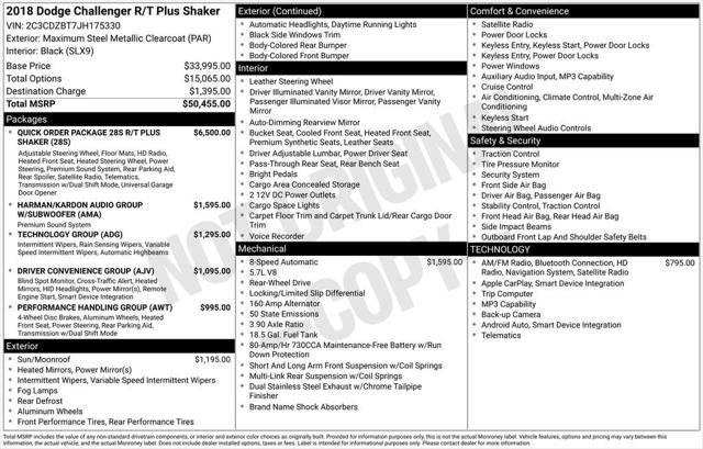 2018 Dodge Challenger R/T Plus Shaker