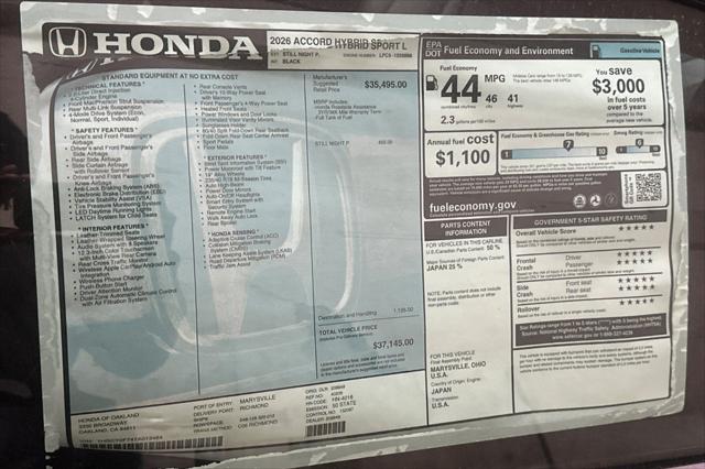 2026 Honda Accord Sedan Sport-L