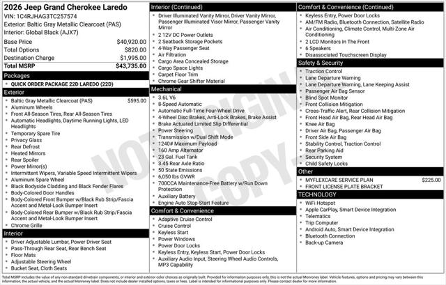 2026 Jeep Grand Cherokee Laredo 4x4