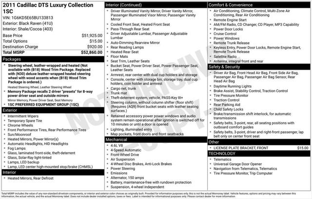 2011 Cadillac DTS Luxury Collection