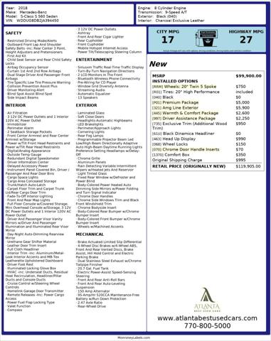 2018 Mercedes-Benz S 560 S 560 w/ Premium, AMG Line & Driver Assist Packages