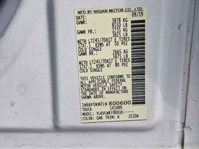 2020 Nissan 1500 S Standard Roof V6