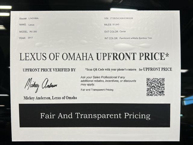 2017 Lexus RX 350 RX 350