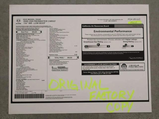 2025 Ram ProMaster 2500 Cargo Van SLT Low Roof 136" WB for sale in Scottsdale, AZ