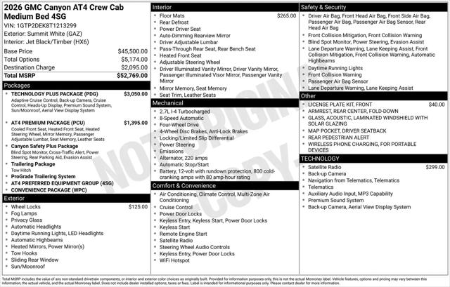 2026 GMC Canyon AT4, 4WD