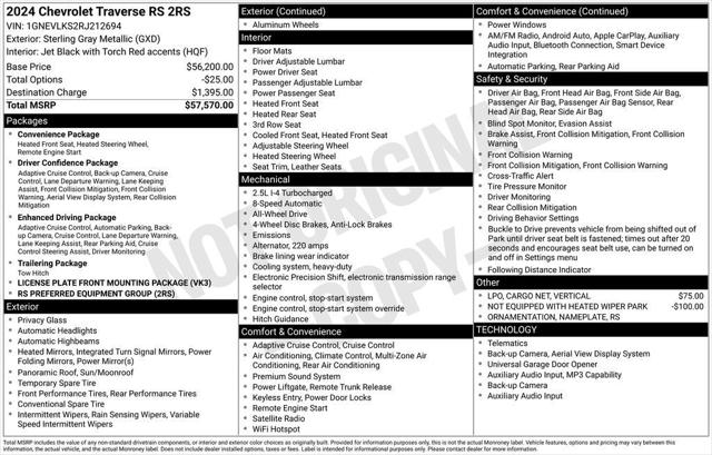2024 Chevrolet Traverse AWD RS