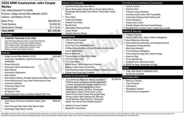 2026 MINI Cooper Countryman John Cooper Works