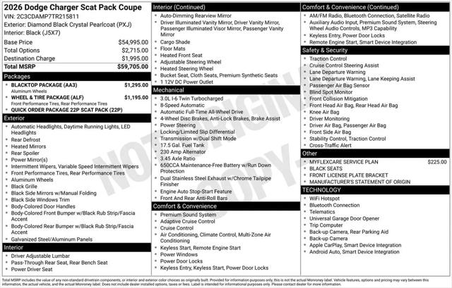 2026 Dodge Charger Scat Pack 2-Door AWD