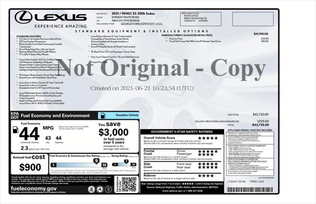 2021 Lexus ES 300h ES 300h
