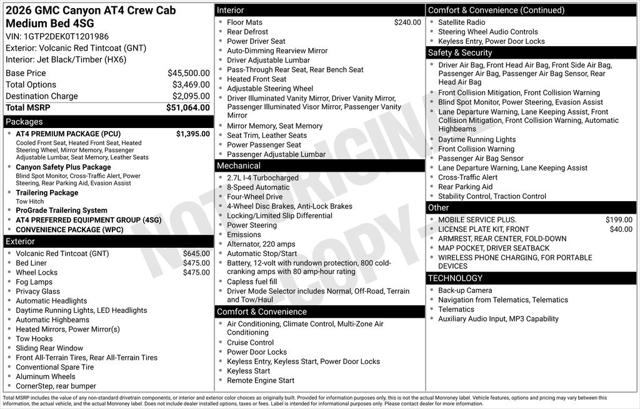 2026 GMC Canyon AT4, 4WD