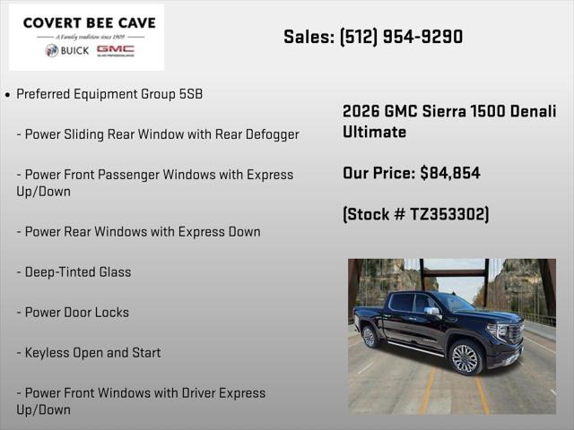 2026 GMC Sierra 1500 Crew Cab, Short Bed, Denali Ultimate, 4WD