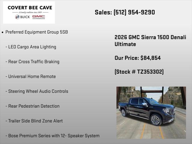 2026 GMC Sierra 1500 Crew Cab, Short Bed, Denali Ultimate, 4WD