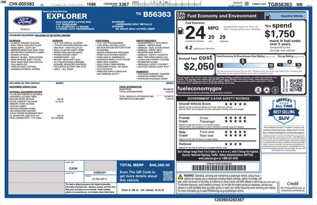 New 2026 Ford Explorer Active For Sale in Muscle Shoals, AL