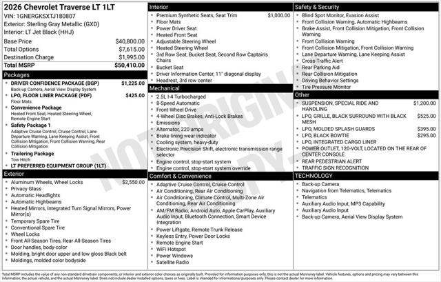 2026 Chevrolet Traverse FWD LT