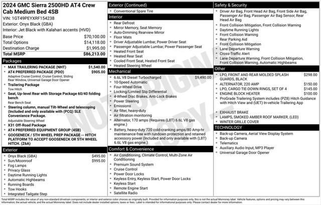 2024 GMC Sierra 2500HD 4WD Crew Cab Standard Bed AT4
