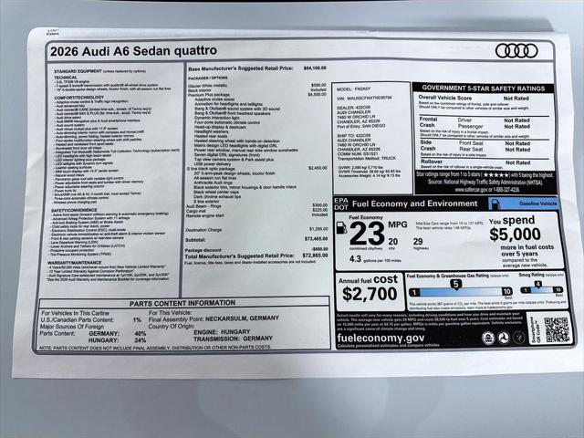 2026 Audi A6 Premium Plus quattro S tronic