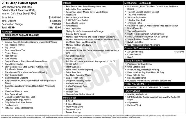 2015 Jeep Patriot Sport