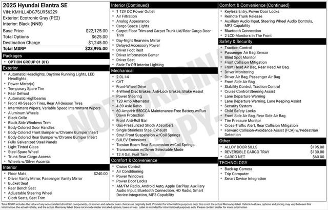 2025 Hyundai Elantra SE