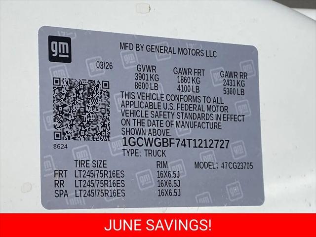 2026 Chevrolet Express Cargo Van 2500 Extended Wheelbase, WT, RWD